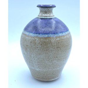 Vintage O'Clay Signed New Mexico Studio Art Pottery Vase 2 Toned Purple